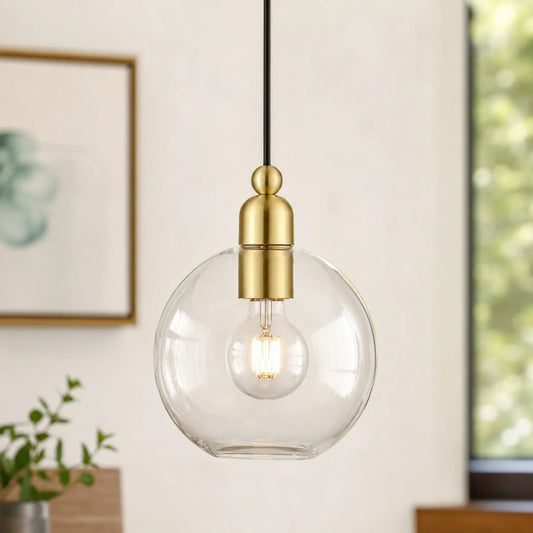 Reign Minimalist Clear Glass Dome Pendant Light