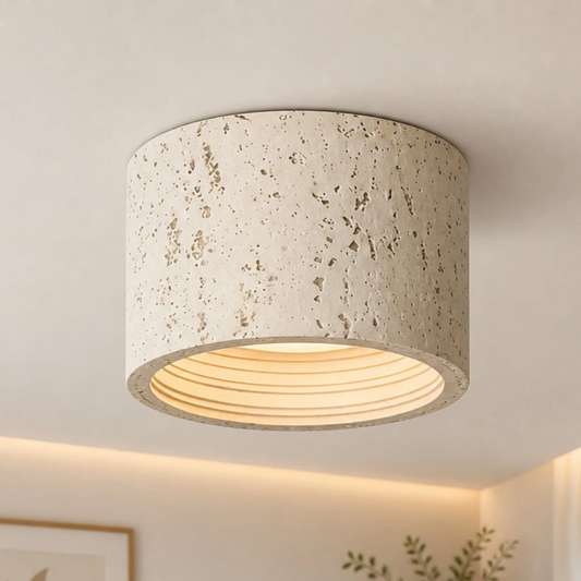 Sorghum Modern Travertine Flush Mount Ceiling Light