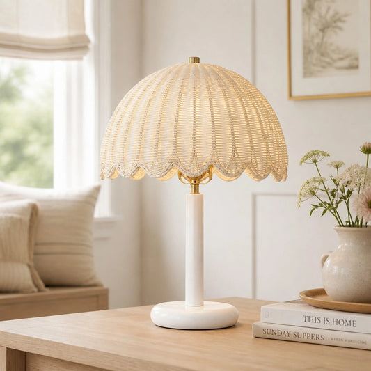 Kommer Cozy Rattan Bubble Table Lamp for Kids