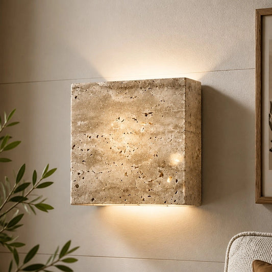 Rigoberto Modern Travertine Square Wall Sconce