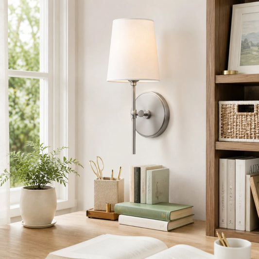 Casaday Minimalist Fabric Metal 1-light Wall Sconce