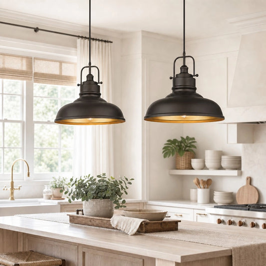 Durnal Industrial Adjustable Dome Pendant Light