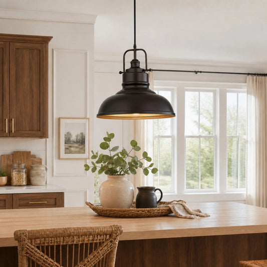 Durnal Industrial Adjustable Dome Pendant Light