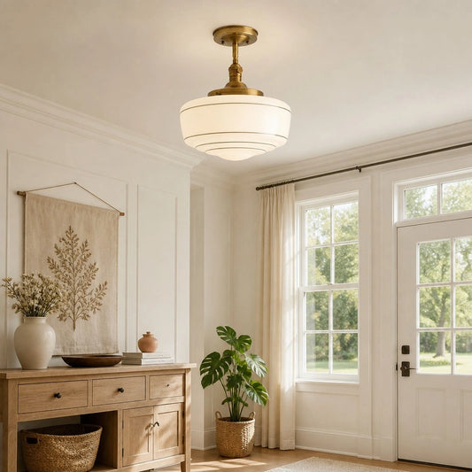 Cheryl Modern Round Glass Flush Mount Light