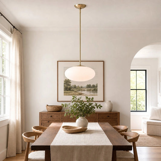 Mandy Modern Brass Opal Glass Pendant Light