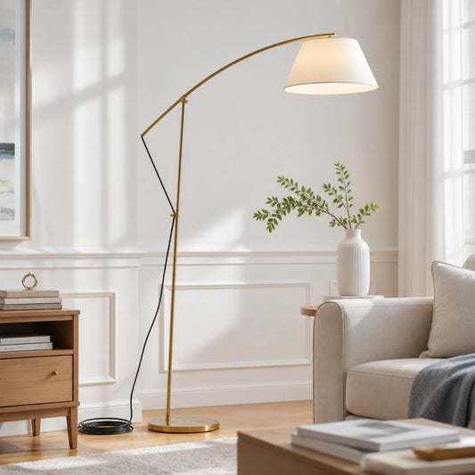 Glenys Minimalist Linen Fabric Floor Light