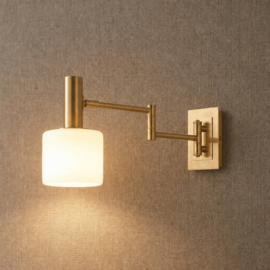 Modern Adjustable Swing Arm Porcelain Wall Lamp