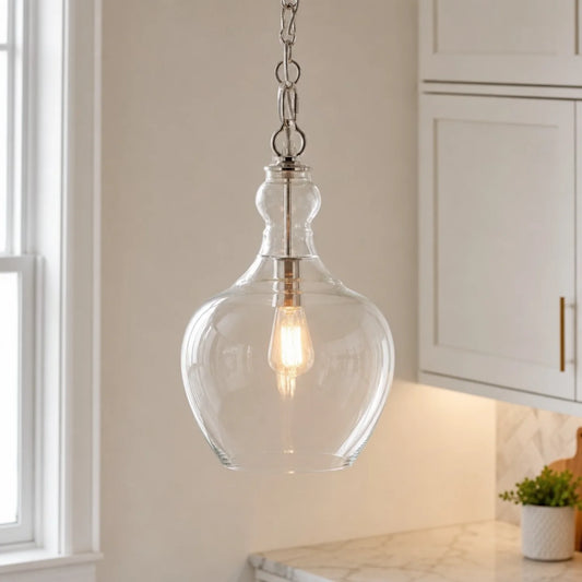 Mairwen Industrial Clear Glass Pendant Light