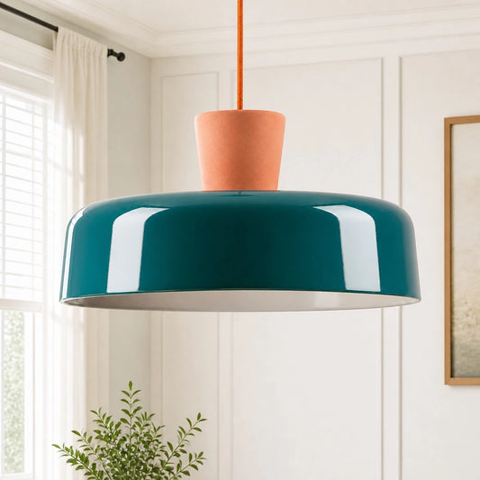Dave Vintage Metal Ceramic Dome Pendant Light