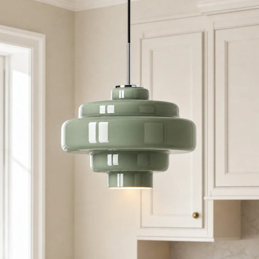 Caelis Vintage Muti-layer Orange Glass Pendant Light