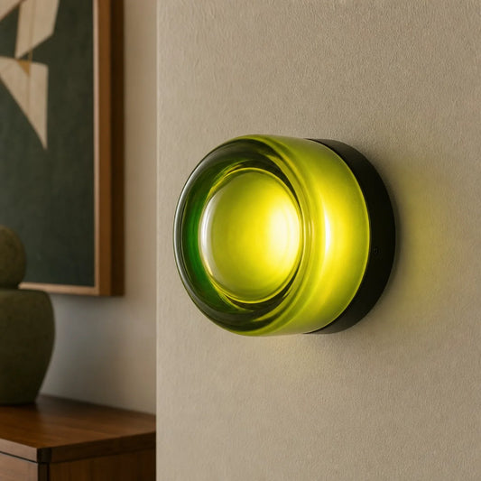 Thessan Modern Dome Dimmable LED Glass Dimple Wall Sconce