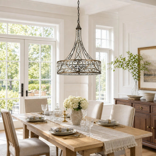 Orelia Luxury 6-Light Crystal Drum Chandelier