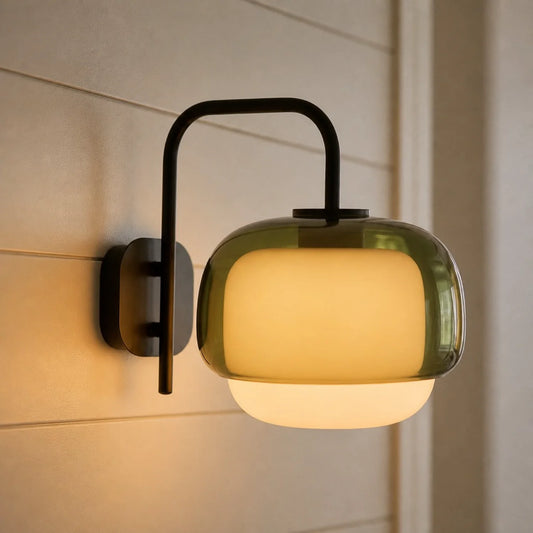 Elaris Nordic Modern Round Shade Colored Glass Wall Sconce