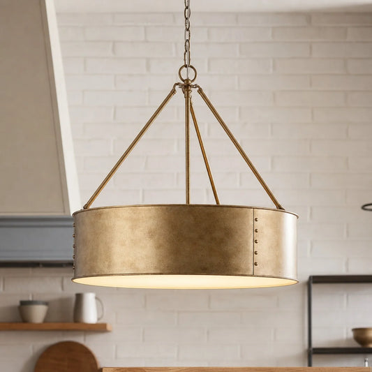 Aestra Industrial Metal Drum Pendant Light