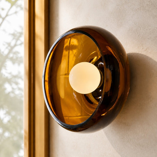 Parker Retro Round Bowl Shade Wall Sconce