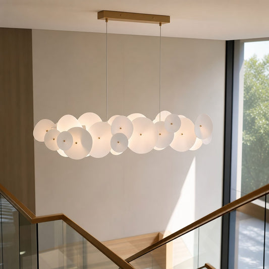 Opliger Modern Ceramic Linear Round LED Chandelier