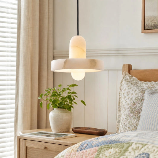 Eivis French Round Copper Stone Pendant Light