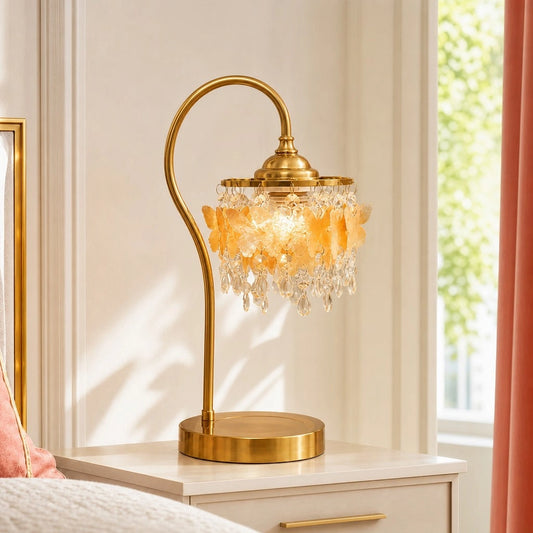 Luvien Vintage Cascading Butterfly Capiz Shell Table Light