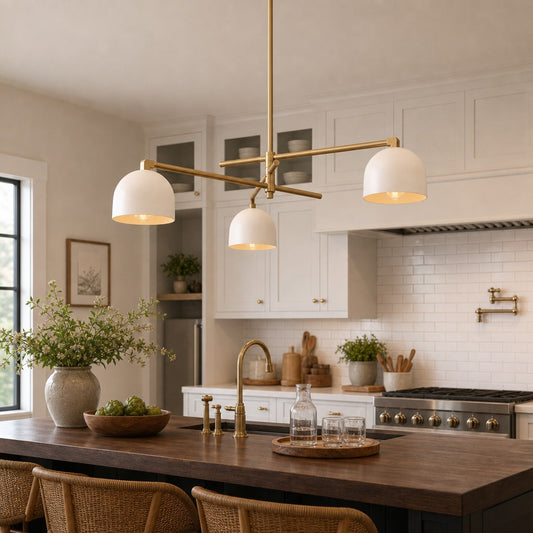 Metio Minimalist Metal Dome Linear Chandelier