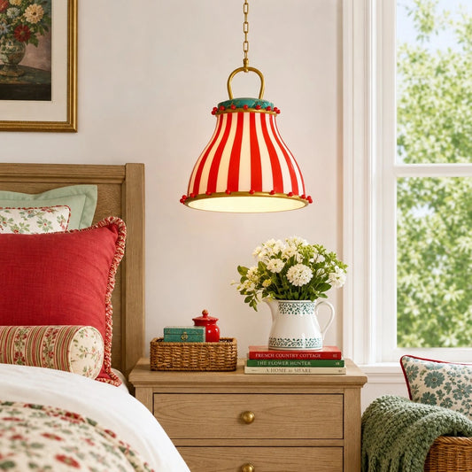 Borith Circus Striped Glass Pendant Light