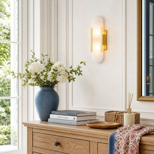 Kivela Modern Alabaster Vertical Wall Sconce