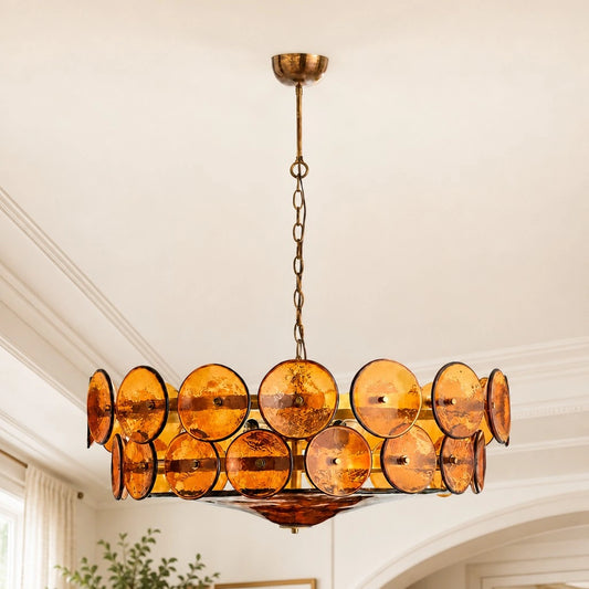 Lythara Amber Murano Glass Vintage Chandelier