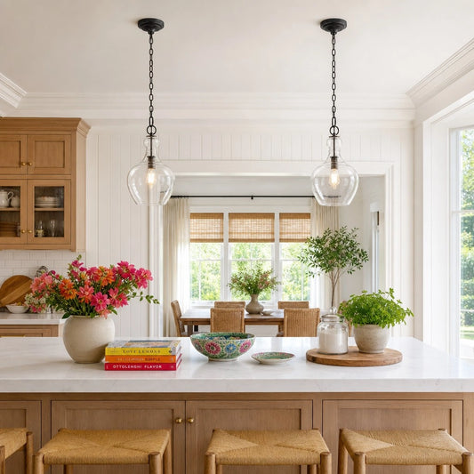 Orvyn Industrial Clear Glass Pendant Light