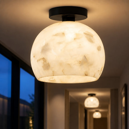 Katson Modern Alabaster Semi Flush Mount Ceiling Light
