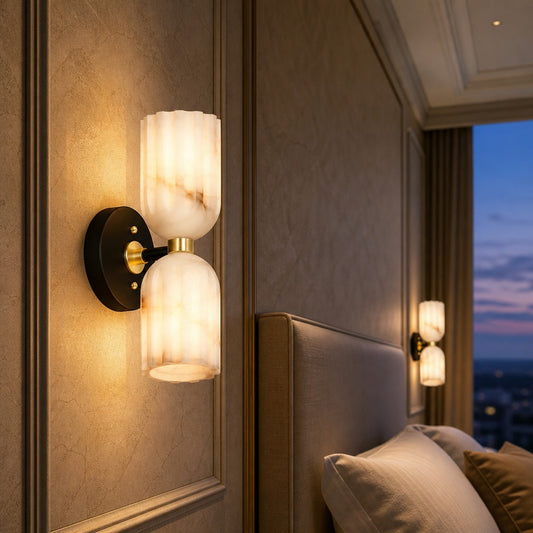 Lysander Modern Art Alabaster Wall Sconce