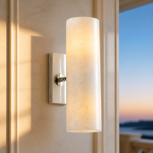 Vicky Modern Minimalist Metal Base Plaster Tubular Wall Lamp