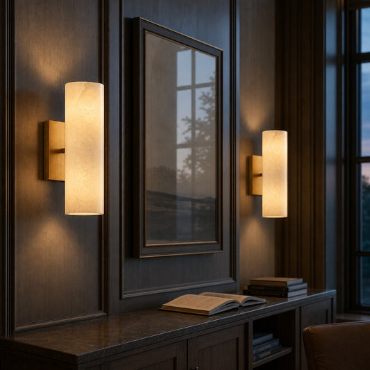 Vicky Modern Minimalist Metal Base Plaster Tubular Wall Lamp