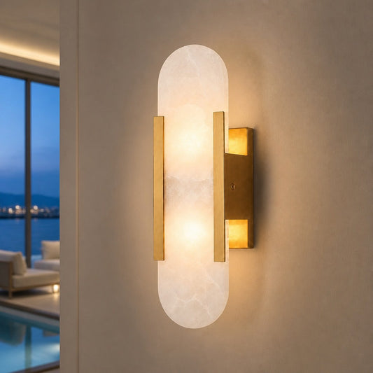 Kivela Modern Alabaster Vertical Wall Sconce