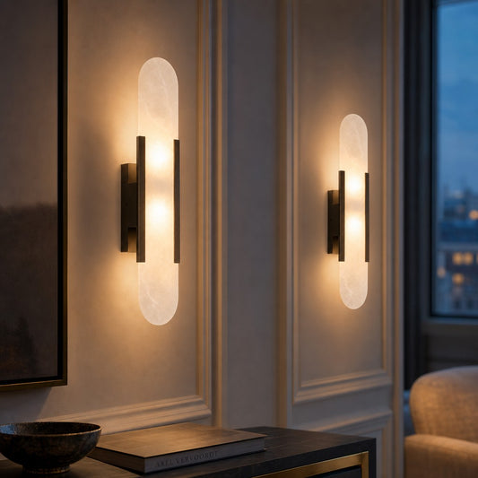 Kivela Modern Alabaster Vertical Wall Sconce