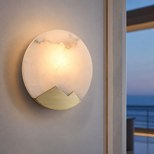 Classy Marble LED Wall Light with Mountain-shaped Frame