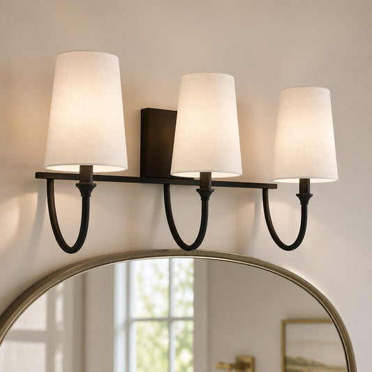 Sabra Modern Farmhouse 3-Light Fabric Vanity Light