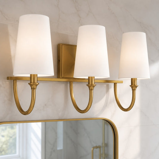 Sabra Modern Farmhouse 3-Light Fabric Vanity Light