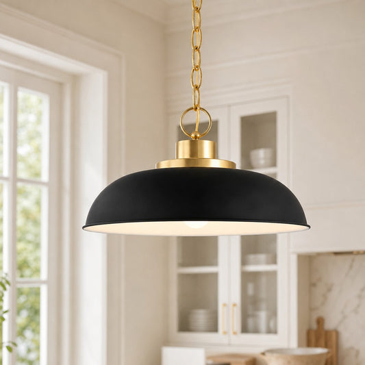 Seraph Modern White Metal Dome Pendant Light