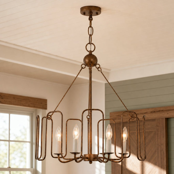 Terra Retro Farmhouse 6-Light Drum Metal Chandelier