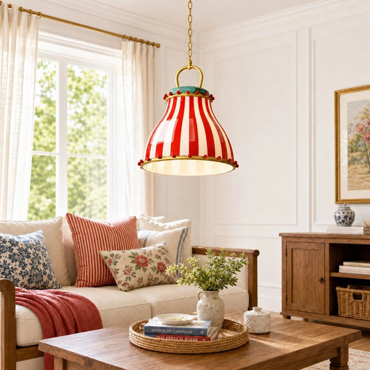 Borith Circus Striped Glass Pendant Light