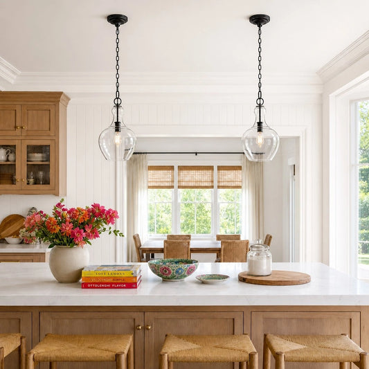 Orvyn Industrial Clear Glass Pendant Light
