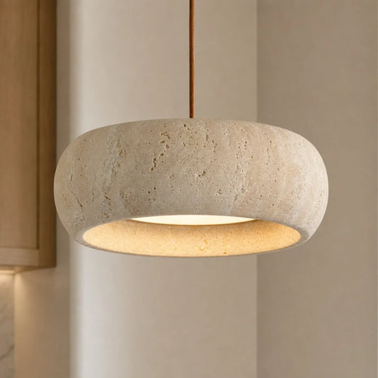 Lumen Wabi-Sabi Travertine Natural Stone LED Pendant Light