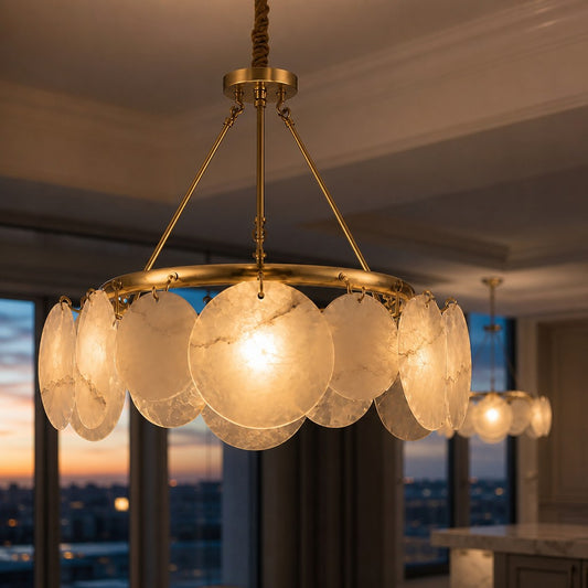 Isolde Luxury Coastal Alabaster Chandelier