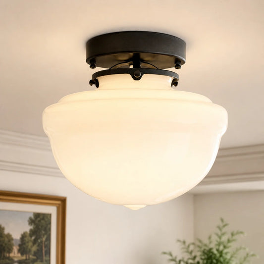 Pabit Modern Milk Glass Flush Mount Ceiling Light