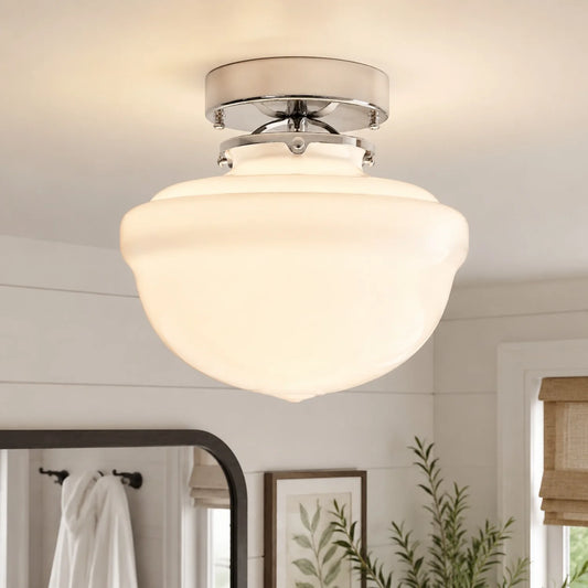Pabit Modern Milk Glass Flush Mount Ceiling Light
