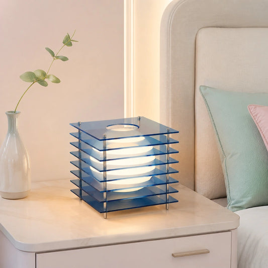 Foryn Modern Acrylic Geometric Moon Table Lamp
