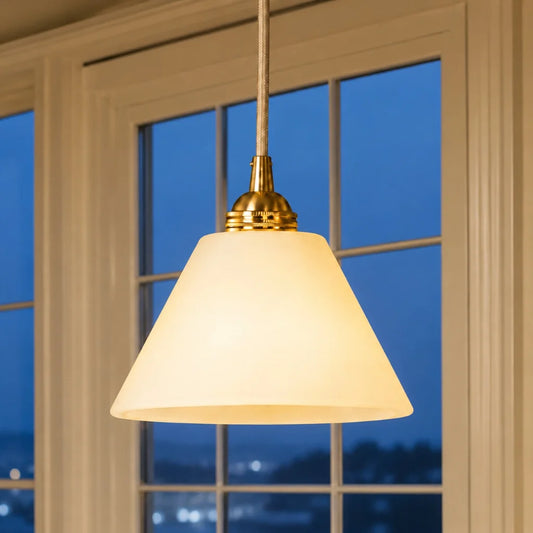 Senara Modern Cone Alabaster Pendant Light