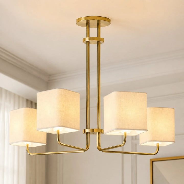 Solyra Modern Multi-Arm Aged Brass Chandelier