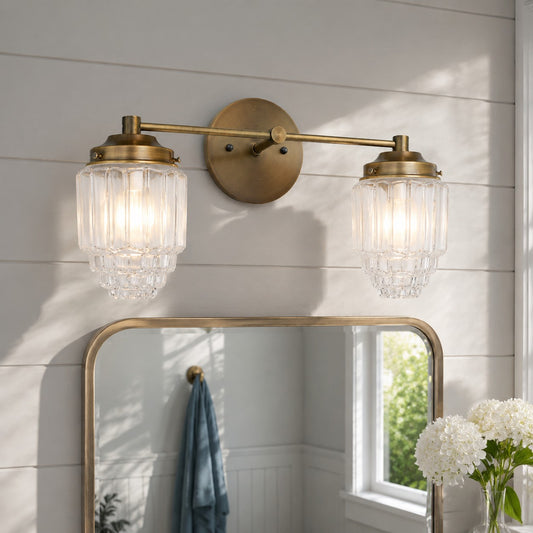 Art Deco Skyscraper Shade Frosted Glass Sconce Light / Vanity Light