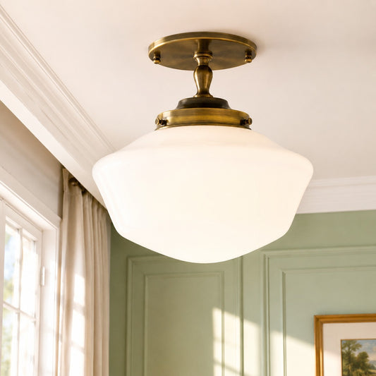 Pernel Classic Schoolhouse Semi-Flush Mount Ceiling Lamp