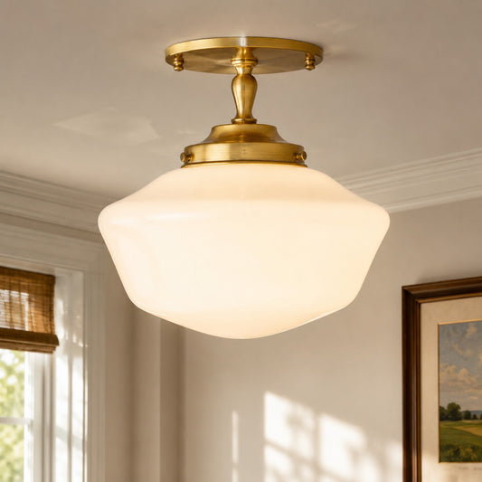 Pernel Classic Schoolhouse Semi-Flush Mount Ceiling Lamp